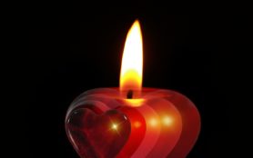 Love Yourself through Change Candle/Heart Graphic